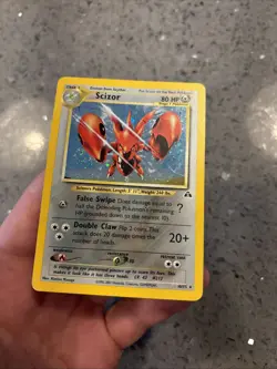 Pokemon SCIZOR Card NEO DISCOVERY Set 10/75 Holo Rare Lightly Played *SWIRL* - Image 4