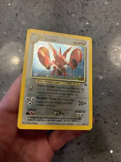 Pokemon SCIZOR Card NEO DISCOVERY Set 10/75 Holo Rare Lightly Played *SWIRL* - Image 5