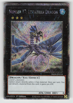 Number 17: Leviathan Dragon Yugioh RA04-EN154 Platinum Secret Rare PSR NM - Image 1