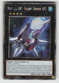 Number 101: Silent Honor ARK Yugioh RA04-EN211 Platinum Secret Rare PSR NM - Image 1