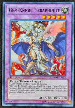 Gem-Knight Seraphinite 1996 1st Edition Super Rare Holo Yugioh HA07-EN058 (NM) - Image 1