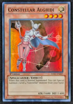 Constellar Algiedi 1996 1st Edition Super Rare Holo Yugioh Card HA07-EN007 (NM) - Image 1