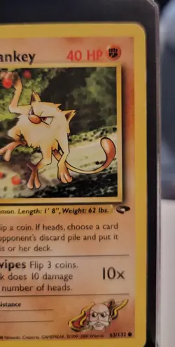 Blaine's Mankey 63/132 Gym Challenge Common - Pokemon Card LP - Image 3