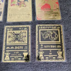 Lot of 6 Custom Metal Pokemon Cards - Charizard, Mew, Rayquaza - Gold Foil - Image 3