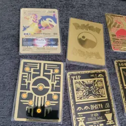 Lot of 6 Custom Metal Pokemon Cards - Charizard, Mew, Rayquaza - Gold Foil - Image 5