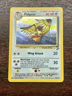 Pokemon TCG Base Set 2 Holo Rare Pidgeot Card 14/130 NM/LP - Image 1