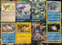 Pokemon 2023 Holiday Calendar Snowflake Stamp Promo Cards - Complete Set of 8 - Image 1