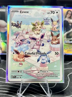 Eevee & Friends Picnic Play Time Custom Fan Art Pokemon Card w/ Holo Sleeve - Image 1