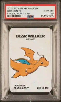 2024 POKEMON CENTER X BEAR WALKER COLL CARDS DRAGONITE 298/310 PSA 10 - Image 1