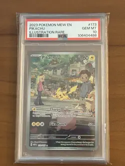 2023 PSA 10 Pokemon EN 151 Pikachu Illustration Rare IR 173/165 card Full Art - Image 1
