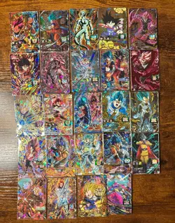 Bandai Super Dragon Ball Heroes Lots of DAMAGED cards -18 UR&6 SECRET cards- - Image 1
