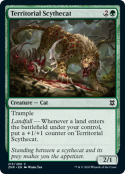 Territorial Scythecat FOIL Zendikar Rising NM Green Common MAGIC CARD ABUGames - Image 1