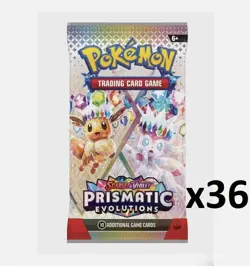 Pokemon TCG Prismatic Evolutions Lot of 36 Sealed Booster Packs of Pokemon Cards - Image 1