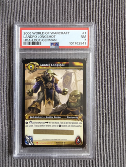 World of Warcraft TCG Landro Longshot Loot Card Unused PSA 7 - Image 1