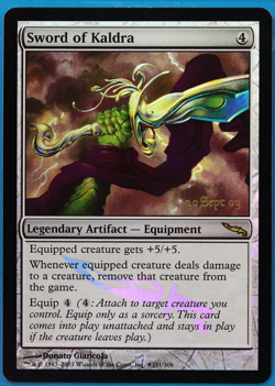 Sword of Kaldra (Prerelease) FOIL Mirrodin Promos NM Rare CARD (499829) ABUGames - Image 1