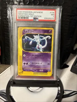 2001 Pokemon Japanese Mewtwo-Holo Expedition-1st Edition Psa7 - Image 1
