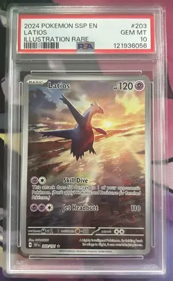 Latios 203/191 SV08: Surging Sparks Illustration Rare - PSA 10 - Image 1