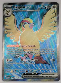 Pidgeot ex 217/197 Pokemon TCG Scarlet & Violet Obsidian Flames Ultra Rare NM - Image 1