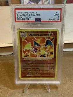 2016 Pokemon XY Evolutions Charizard Reverse Holo Foil #11 PSA 9 Mint - Image 1