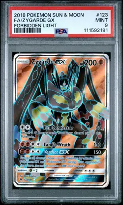 Pokemon Zygarde GX Forbidden Light 123 Full Art - PSA 9 Mint (2018) - Image 1