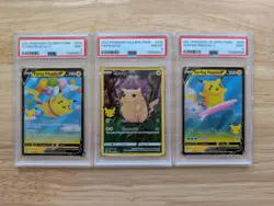 2021 POKEMON CELEBRATIONS FLYING PIKACHU V SURFING PIKACHU V PIKACHU IR PSA 9/8 - Image 1