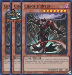 Yugioh! 3x Chaos Hunter RA02-EN007 Collector's Rare 1st Ed NM - Image 1