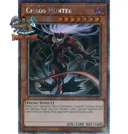 Yugioh! 1x Chaos Hunter RA02-EN007 Platinum Secret Rare 1st Ed NM - Image 1