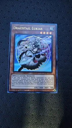 Yu-Gi-Oh Dracotail Lukias JUSH-EN001 Ultra RARE 1st Edition Mint - Image 2