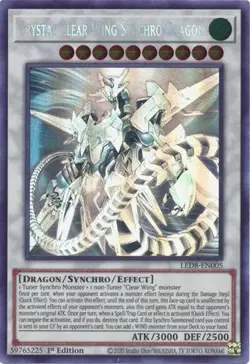 Yugioh! MP Crystal Clear Wing Synchro Dragon - LED8-EN005 - Ghost Rare - 1st Edi - Image 1