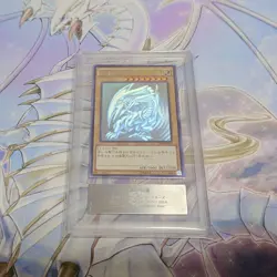 Blue-Eyes White Dragon Holographic Rare Ghost TRC1-JP000 ARS10 Yu-Gi-Oh! Card - Image 1
