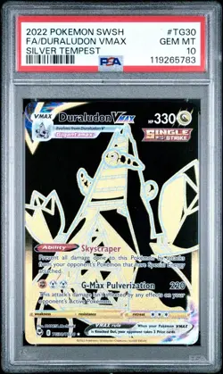 2022 Pokemon Silver Tempest # TG30 Full Art Duraludon VMAX PSA 10 Card GEM MINT! - Image 1