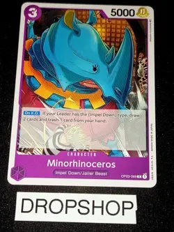 CARTE ONE PIECE ANGLAISE OP03-069 MINORHINOC MINT OP03 ENGLISH CARD - Image 1