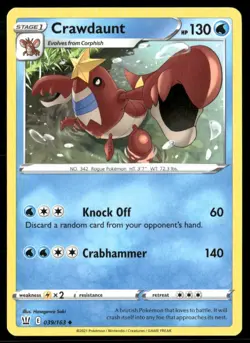 2021 Battle Styles Set Pokemon Card 039 Crawdaunt NM - Image 1