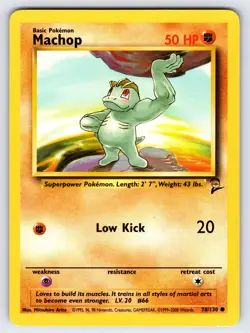 Machop 78/130 Base Set 2 Pokemon Card TCG Vintage WOTC Nintendo Common - Nm/Vlp - Image 1