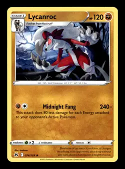 Pokemon TCG: Crown Zenith Trading Card - Lycanroc - 074/159 - Image 1