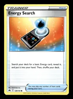 Pokemon TCG: Crown Zenith Trading Card - Trainer: Energy Search - 128/159 - Image 1