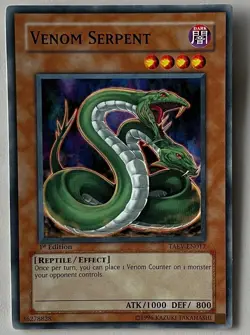 Yu-Gi-Oh! VENOM SERPENT Card Moderate Play 1996 1st Edition TAEV-EN017 - Image 1