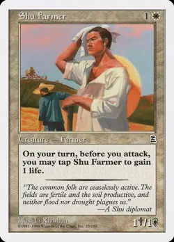 MTG - Shu Farmer - Portal Three Kingdoms - X1 - (LP) - - Image 1