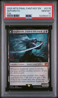 2025 MTG Final Fantasy Sephiroth, Fabled Soldier Foil #115 PSA 10 POP 1 - Image 1