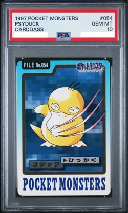 Psyduck 054 Pokemon Card Carddass Japanese BANDAI Nintendo 1997 Japan PSA10 - Image 1