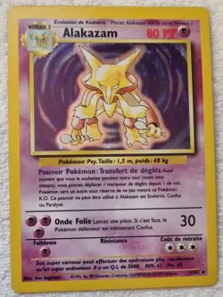 Carte Pokemon ALAKAZAM 1/102 EDITION 2 ED2 Set de Base FR - CGA Grading 8,5/10 - Image 3