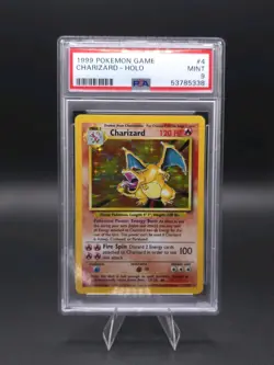 PSA 9 MINT Holo UNLIMITED Charizard 1999 Pokemon Game Base Set 4/102 - Image 1