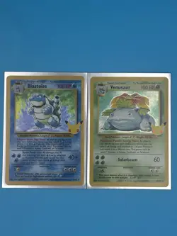 Pokemon TCG Celebrations Venusaur & Blastoise 25th Anniversary Card Set - Image 1