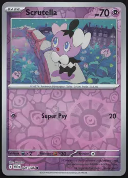 Carte Pokemon Scrutella 041/086 Reverse Flamme Blanche Francais - Image 1