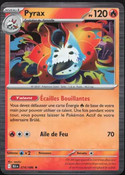 Carte Pokemon Pyrax 016/086 Holo Foudre Noire Francais - Image 1