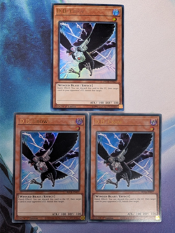 YuGiOh! D.D. Crow BLCR-EN077 Ultra Rare x3 PLAYSET 1st Ed - Image 1