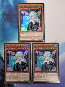 YuGiOh! Ghost Sister & Spooky Dogwood MP22-EN259 Super Rare x3 PLAYSET 1st Ed - Image 1