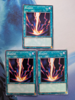 YuGiOh! Raigeki SDBT-EN025 x3 PLAYSET 1st Ed - Image 1