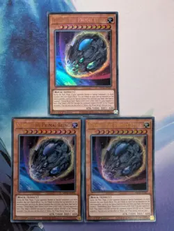 YuGiOh! Nibiru, The Primal Being MP22-EN261 x3 PLAYSET 1st Ed Ultra Rare - Image 1