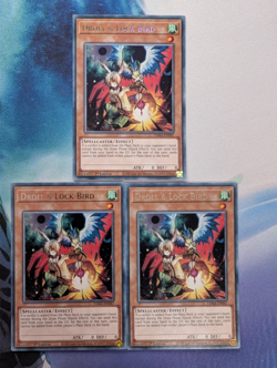 YuGiOh! Droll & Lock Bird TAMA-EN047 Rare x3 PLAYSET 1st Ed - Image 1